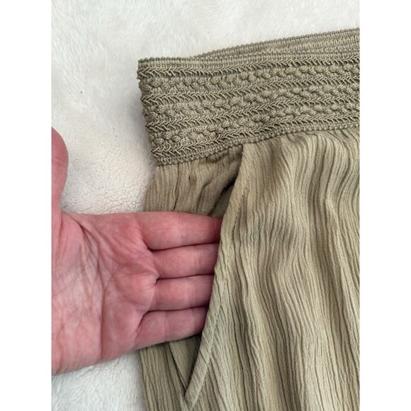 SOFT SURROUNDINGS Women's Gold Drapey Gauze Pull-On High Waist Pants‎ Sz M EUC - Picture 3 of 11
